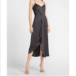 Express draped satin dress